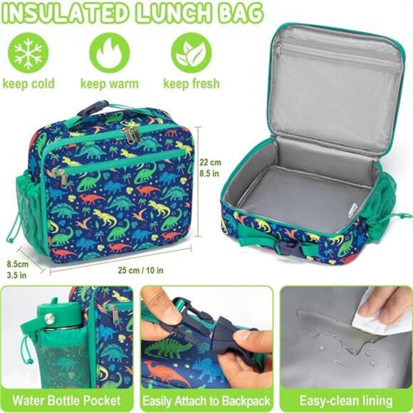 Kids Bento Box with Insulated Lunch Bag, Food Jar & Ice Pack Set - Picture 5 of 8